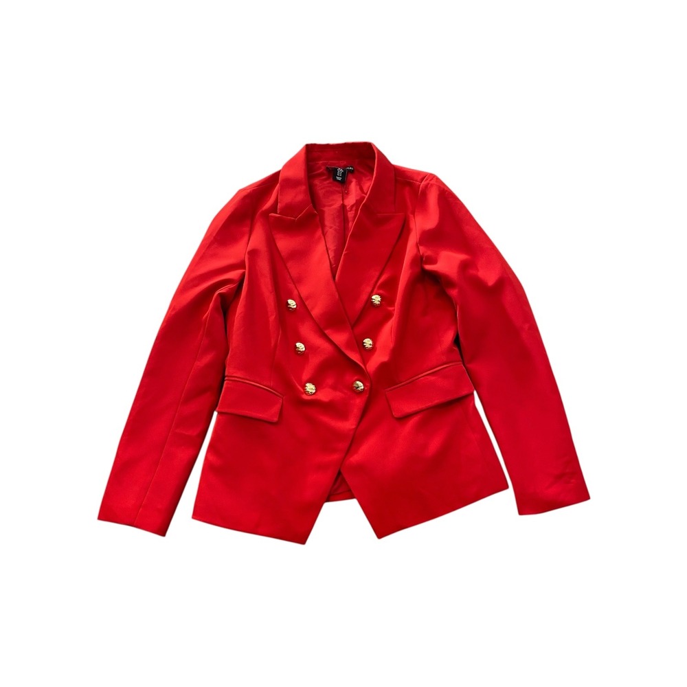 Sincerely Jules Red Double Breasted Blazer‎ Gold Button Blazer Medium